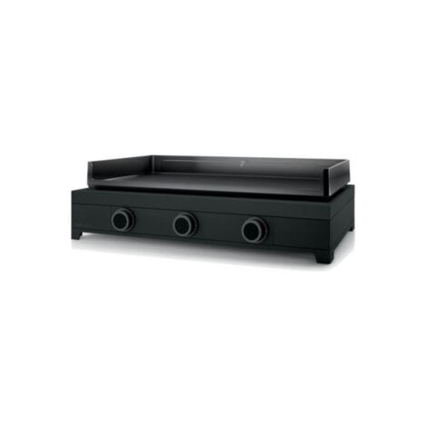 Forge Adour – Plancha à gaz 2 brûleurs 6000 W – Surface de cuisson 75 x 40 cm – Noir – Pour cuisson extérieure professionnelle