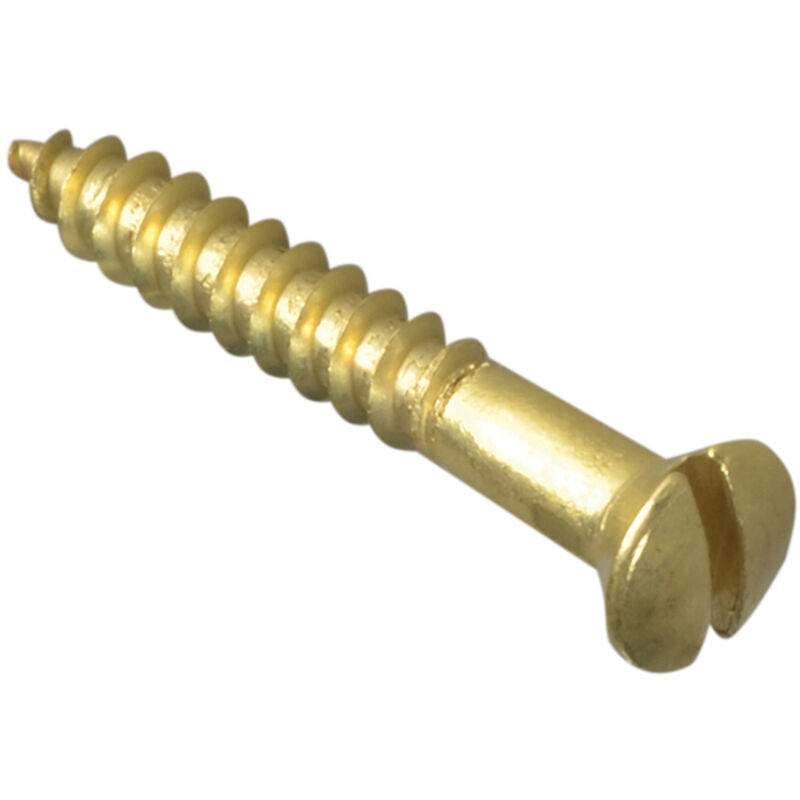 ForgeFix Wood Screw Slotted Raised Head ST Solid Brass 1.1/2 x 8in Forge Pack 10