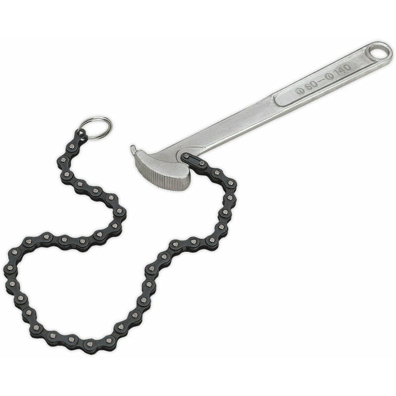 Forged Steel Oil Filter Chain Wrench - 60-140mm Capacity - Remover Car Engine