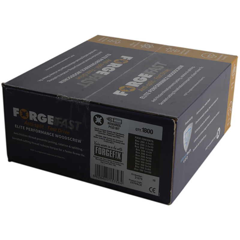 Forgefix - ffppack ForgeFast Pozi Compatible Wood Screw Forge Pack 1800 Piece forffppack