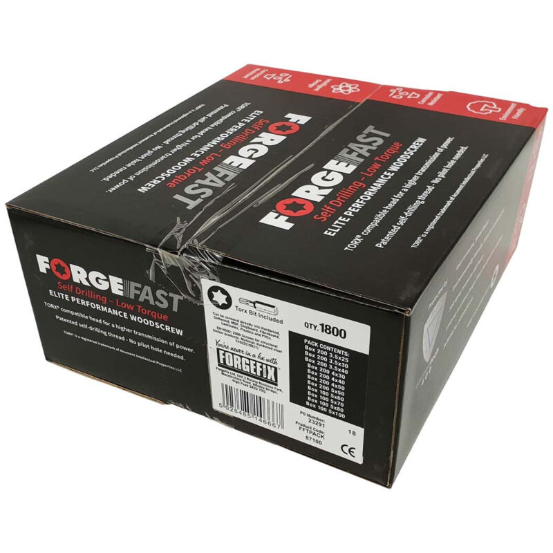 Forgefix - ForgeFast Torx� Compatible Wood Screw Pack 1800 Piece forfftpack