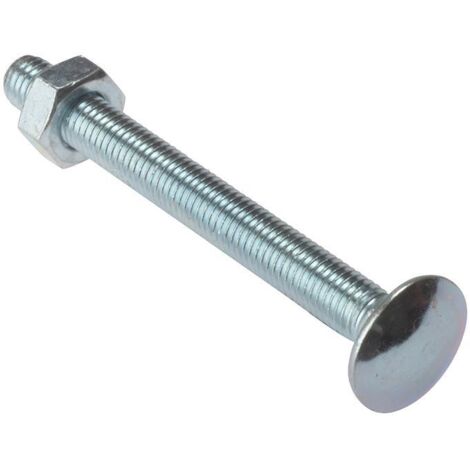 ForgeFix Carriage Bolt & Nut ZP M12 x 100mm Bag 5 FORCB12100G
