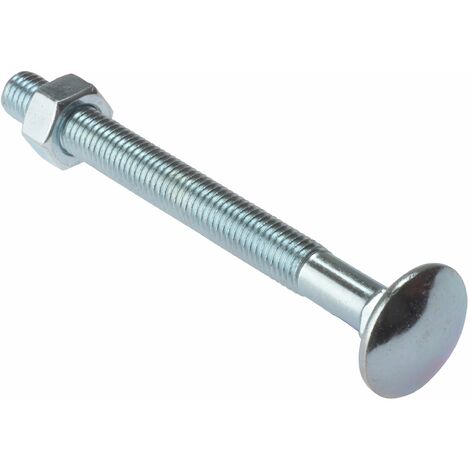 Forgefix CB10240M - Bullone a testa tonda e dado, zincati