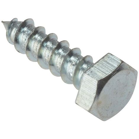 Forgefix Coach Screws M6 x 40mm Hex Head Zinc Plated Bag of 10
