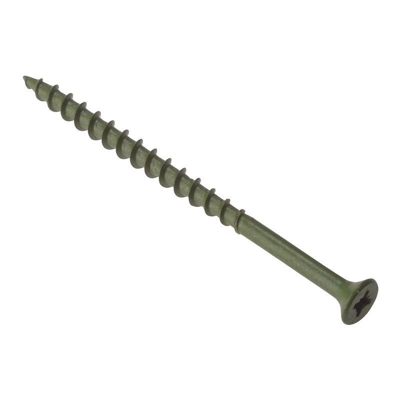 Decking Screw Pozi Compatible st Green Anti-Corrosion 4.5 x 55mm Tub 1000 FORDS4555T - Forgefix