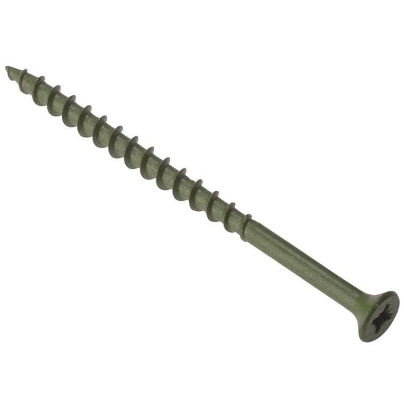 Forgefix - Decking Screw Pozi Compatible st Green Anti-Corrosion 4.5 x 55mm Tub 10