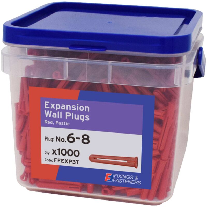 ForgeFix Expansion Wall Plugs Wall Plug Red 6-8 Tub 1000