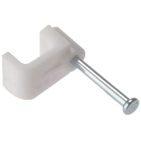 ForgeFix FCCBW Cable Clip Flat White Bellwire Box 100 FORFCCBW