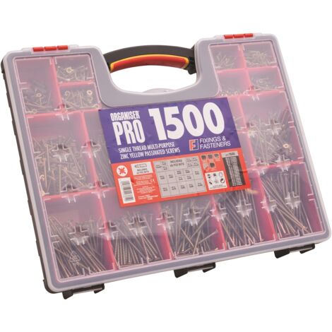 ForgeFix FOROPMPS1500Y Multi-purpose Screw Organiser 1500 Mixed Wood Screws