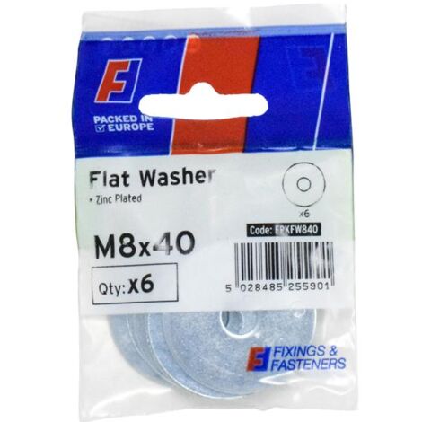 ForgeFix FPKFW840 Flat Washers ZP M8 x 40mm ForgePack 6 FORFPKFW840