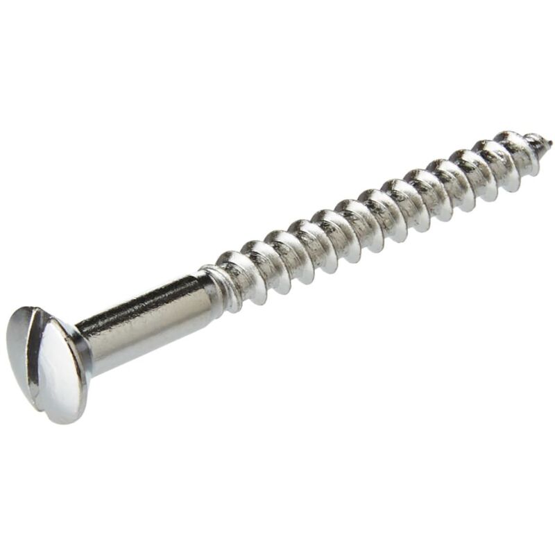 Forgefix - Multi-Purpose Screw sl Raised Head Chrome Plated 4.0 x 40mm ForgePack 20 FOR185598