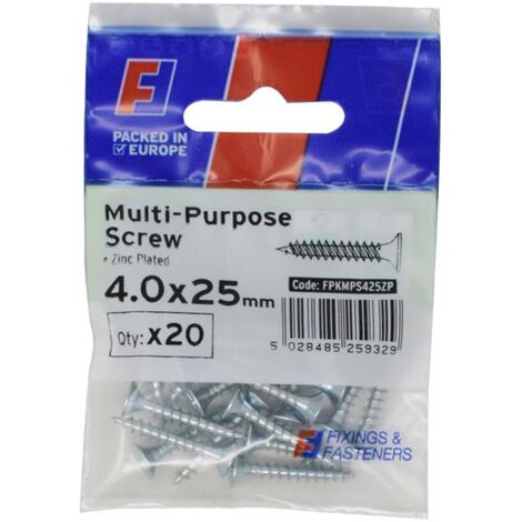 ForgeFix Multi-Purpose Pozi Screw CSK ST ZP 4.0 x 25mm ForgePack 20 FORFPMS425Z