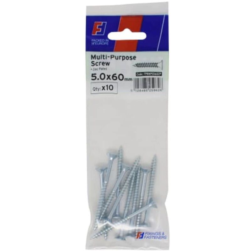 Forgefix - Multi-Purpose Pozi Screw csk st zp 5.0 x 60mm ForgePack 10 FORFPMS560Z