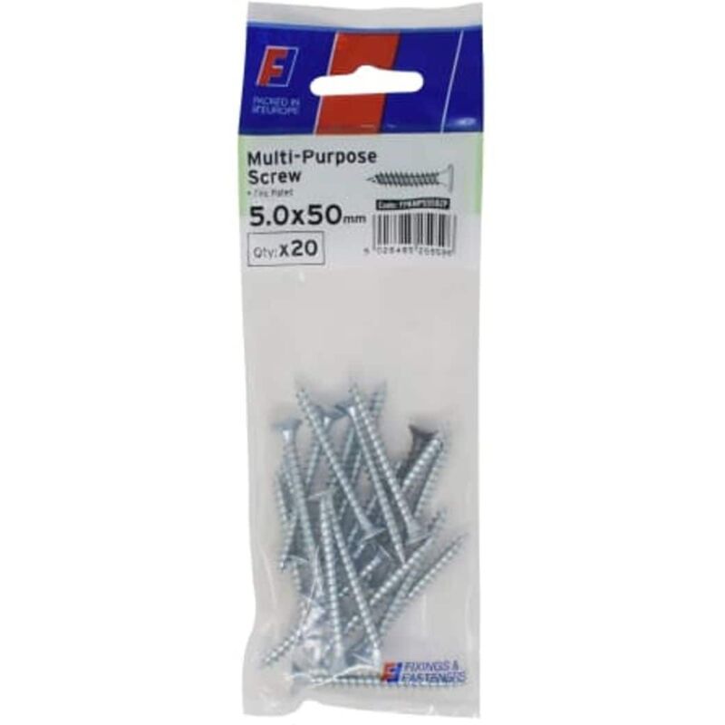 Forgefix - Multi-Purpose Pozi Screw csk st zp 5.0 x 50mm ForgePack 20 FORFPMS550Z