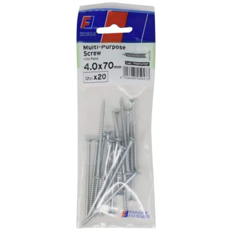 Forgefix - Multi-Purpose Pozi Screw csk st zp 4.0 x 70mm ForgePack 20 FORFPMS470Z