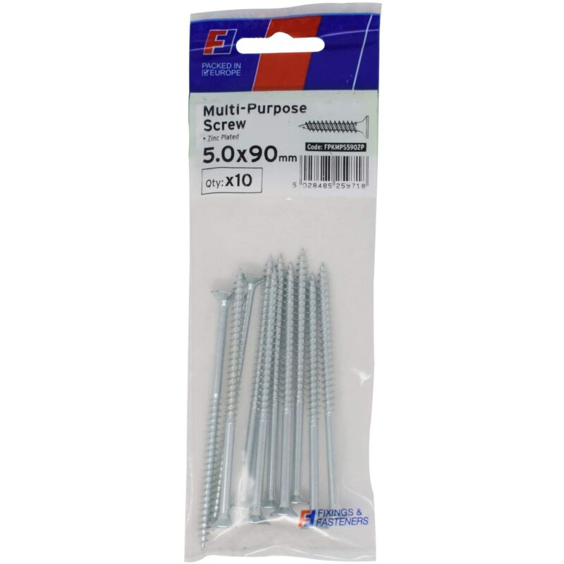 ForgeFix Multi-Purpose Pozi Screw CSK ST ZP 5.0 x 90mm ForgePack 10