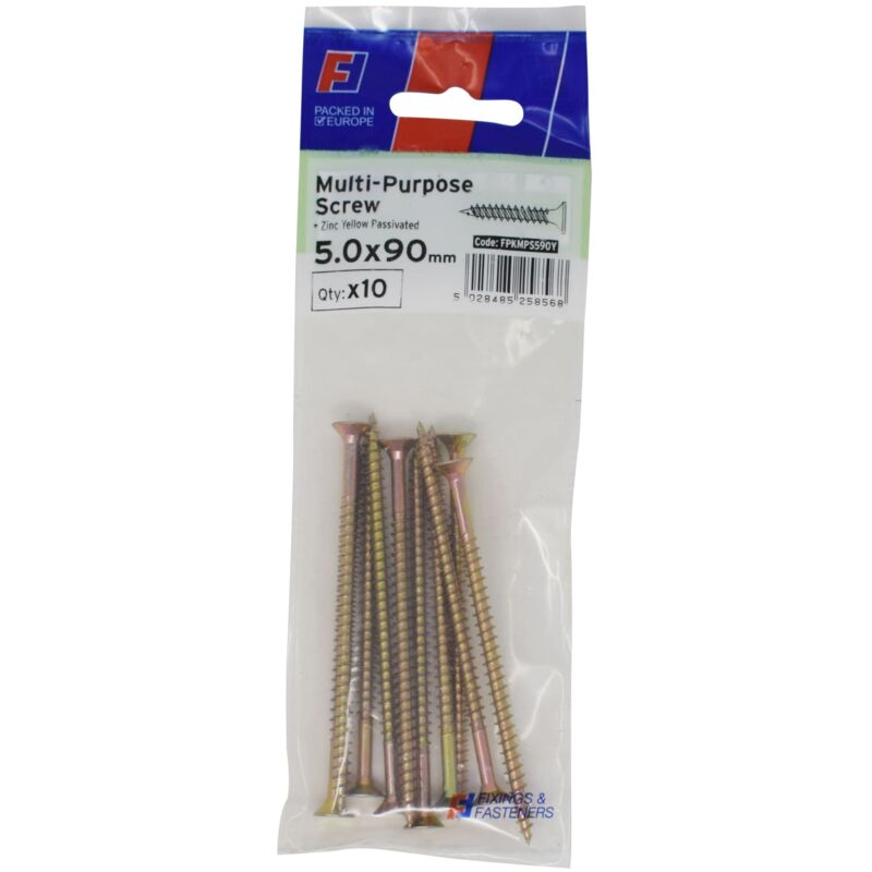 ForgeFix Multi-Purpose Pozi Screw CSK ST ZYP 5.0 x 90mm ForgePack 10