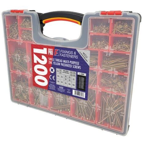 ForgeFix Organiser Pro Multi-Purpose Wood Screw Kit, 1200 Piece FORMPS1200Y