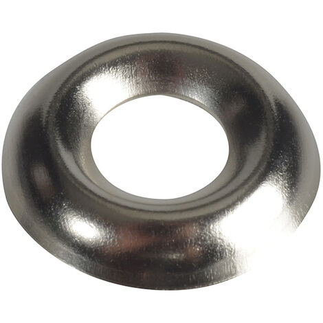 ForgeFix Screw Cup Washers Solid Brass Nickel Plated No.6 Bag 200 FORSCW6NM