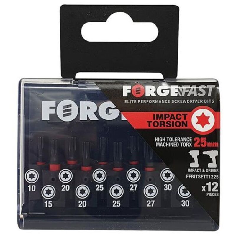 Forgefix - ForgeFast torx Compatible Impact Bit Set, 12 Piece FORFFBST12
