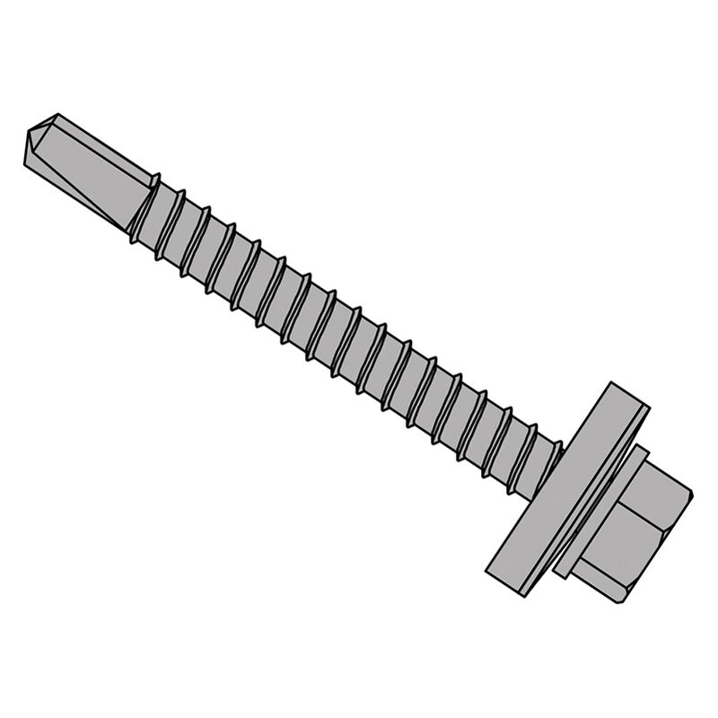 TFHW16SD5532L TechFast Roofing Sheet to Steel Hex Screw & Washer No.3 Tip 5.5 x 32mm Box 100 FORTFHW5532L - Forgefix