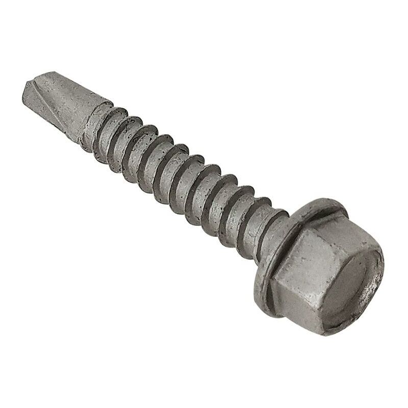 Forgefix - TechFast Roofing Sheet to Steel Hex Screw No.3 Tip 5.5 x 57mm Box 100 f