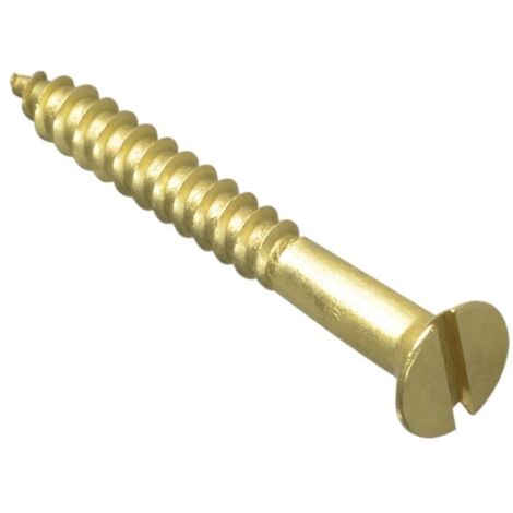 Forgefix Wood Screw Slotted CSK Brass 1.1/2in x 8 Forge Pack 10 FORFPC1128B