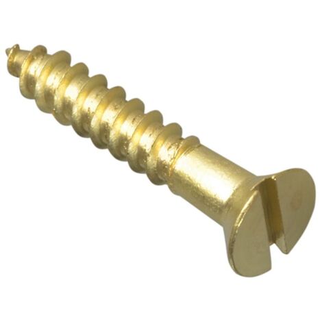 Forgefix Wood Screw Slotted Raised Head ST Solid Brass 1in x 8 Forge Pack 16 FOR