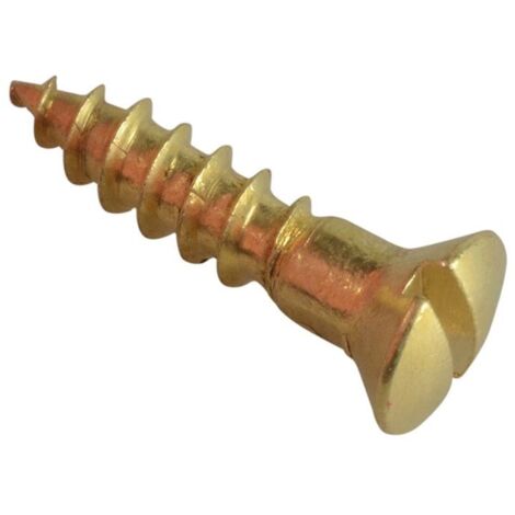 Forgefix Wood Screw Slotted Raised Head ST Solid Brass 5/8IN X 6 Forge Pack 25