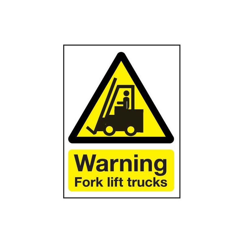 Sitesafe - Fork Lift Trucks Rigid PVC Warning Sign - 297 X 420MM