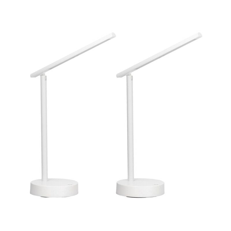 Forlight - Archie (2uds)- Lampe de Bureau led avec Batterie et réglable. Lampe de Table led avec Lumière Neutre 4000K - Blanc