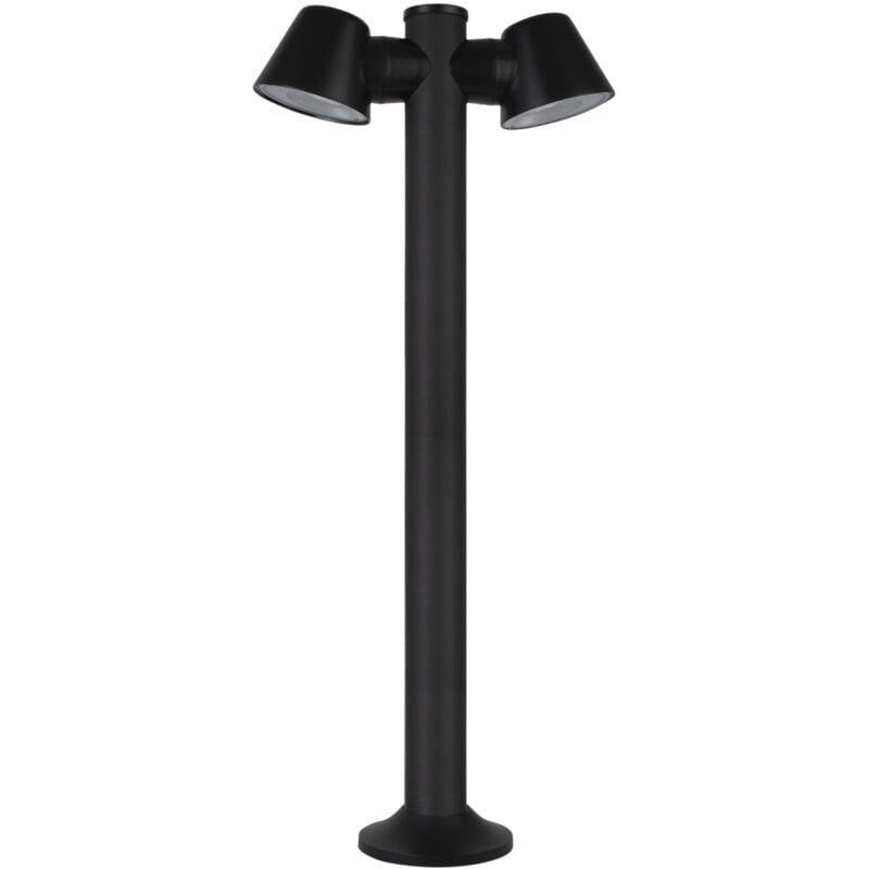 Cone - Baliza de Jardín con 2 Focos Orientables GU10 para Exterior con IP54 de Color Negro
