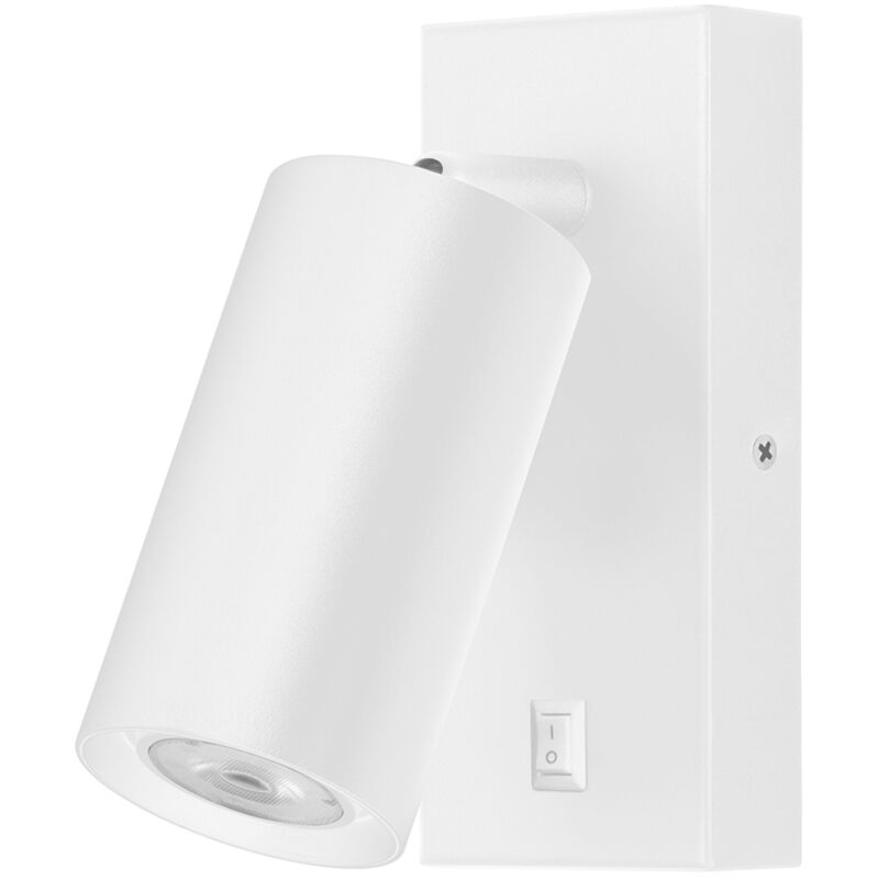 Forlight Weiß Era - Aplique De Pared Para Dormitorio Gu10. Luz De Lectura De Diseño Minimalista De Color Blanco. Con Interruptor On