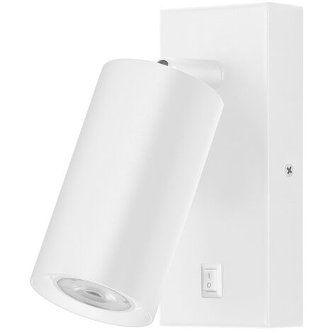 FORLIGHT LIGHTING Forlight Era - Aplique de Pared para Dormitorio GU10. Luz de Lectura de Diseño Minimalista de Color Blanco. Con Interruptor ON-