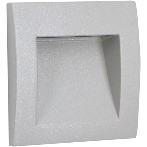 Forlight Face - Foco Empotrable de Pared para Exterior IP65. Baliza Empotrable LED 2.5W y 113LM para Señalizar Caminos en Terraza y Jardín con Luz Neutra 4000K. Color Gris