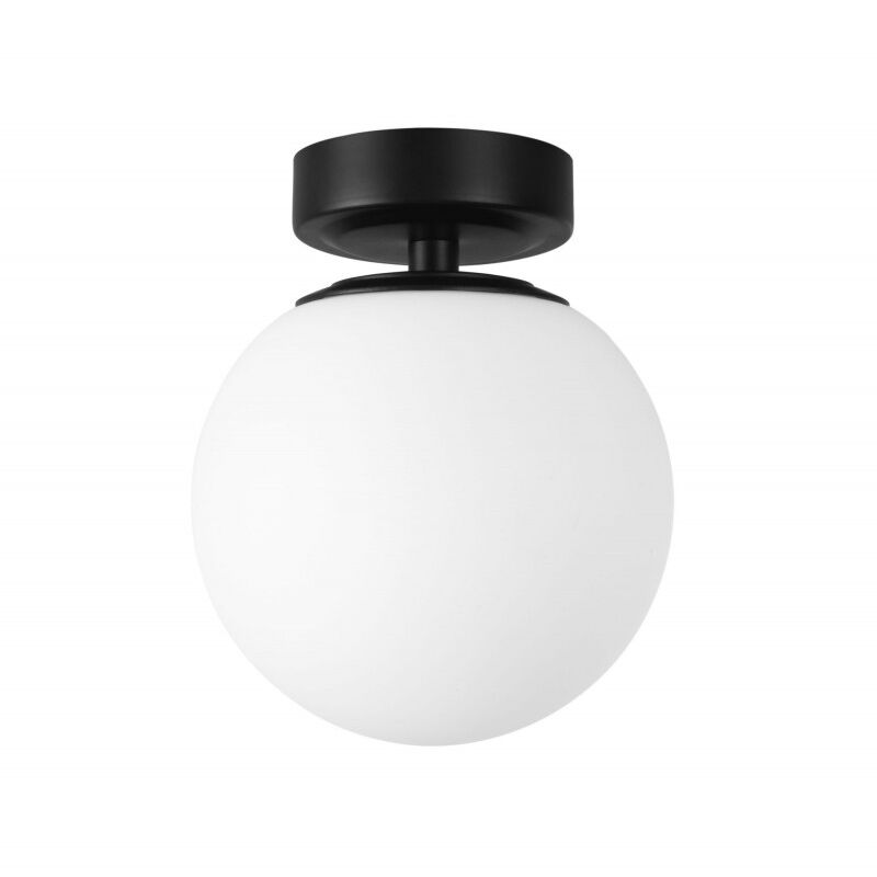 Image of Giro Lampada del tetto del bagno con IP44 per lampadina E14 in a forma di sfera. Soffitto a soffitto nero - Forlight