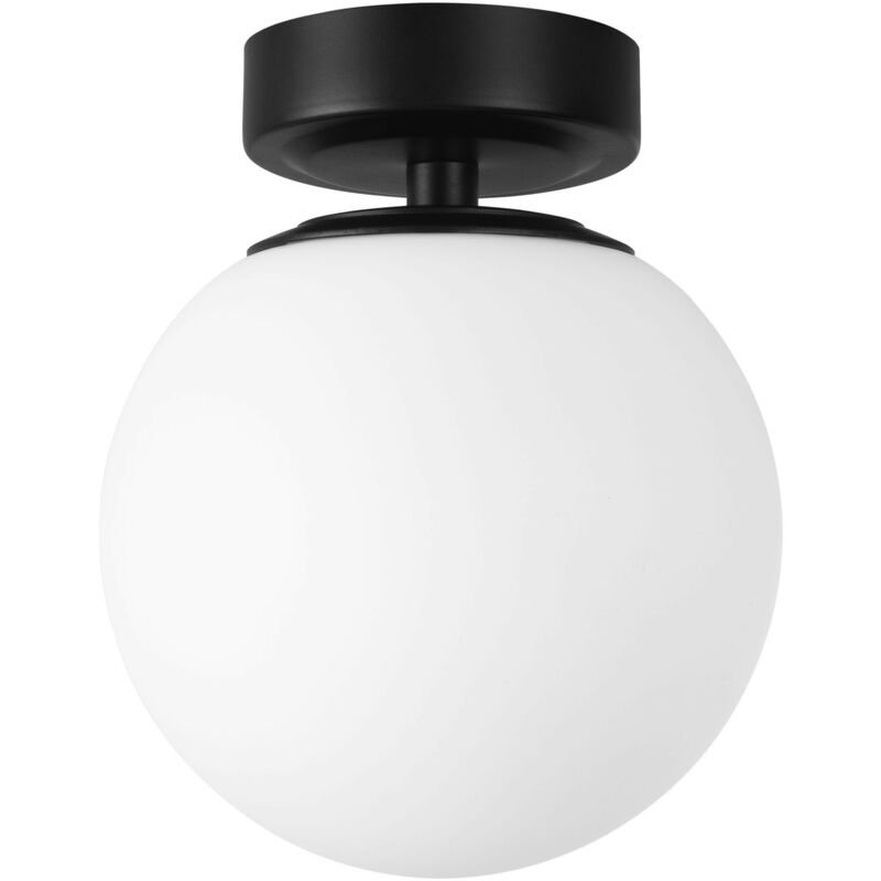 Forlight - giro 2 Plafonnier Globe Noir, Opale, IP44
