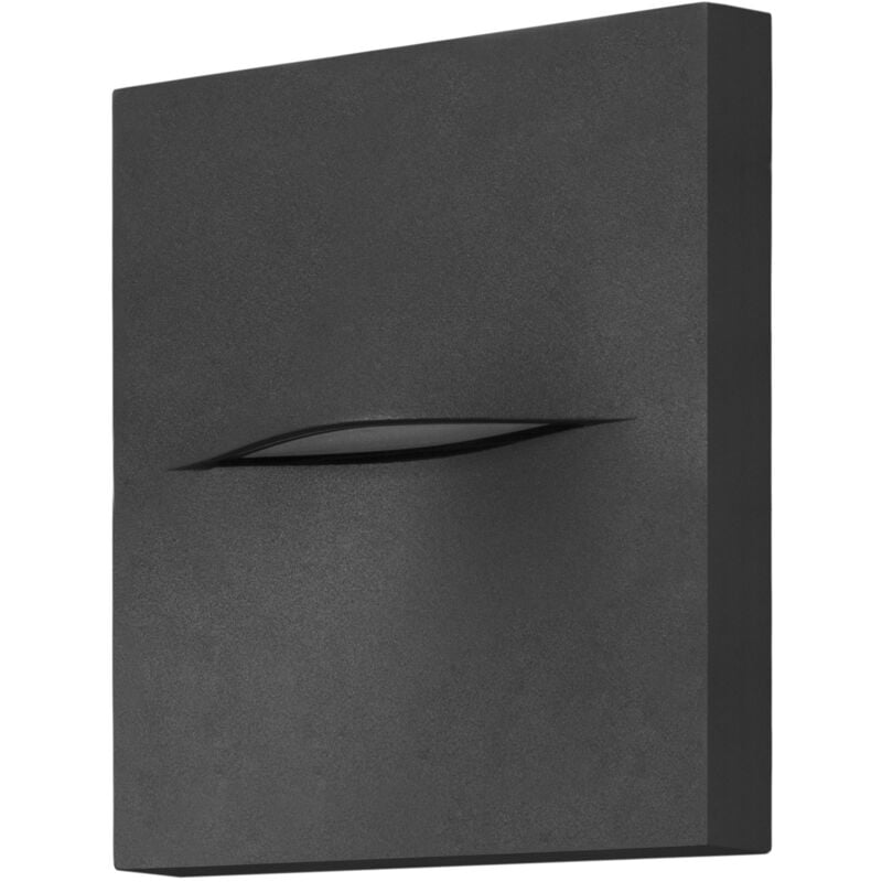 Hide - Aplique de Pared led Cuadrado para Señalización de Caminos y Rodapiés con Luz Neutra 4000K Color Gris Urbano
