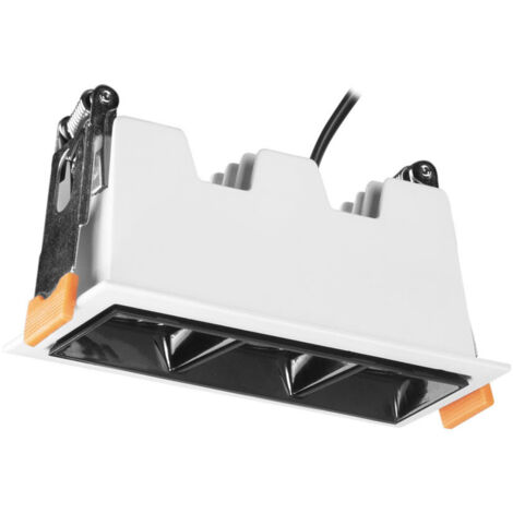 Forlight Jim - Downlight Empotrable de Techo LED Triple Rectangular Luz Cálida 3000K de Aluminio Color Blanco 94x44mm