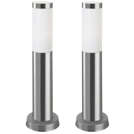 Forlight Koral (2 uds) Baliza Exterior de Jardín Resistente al Agua IP55. Poste de Luz. Lámpara Bolardo de Acero Inoxidable 23W.