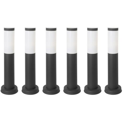 Forlight Koral (6uds) Baliza Exterior para Jardín Resistente al Agua IP55. Bolardo de Acero Inoxidable Gris Urbano 23W