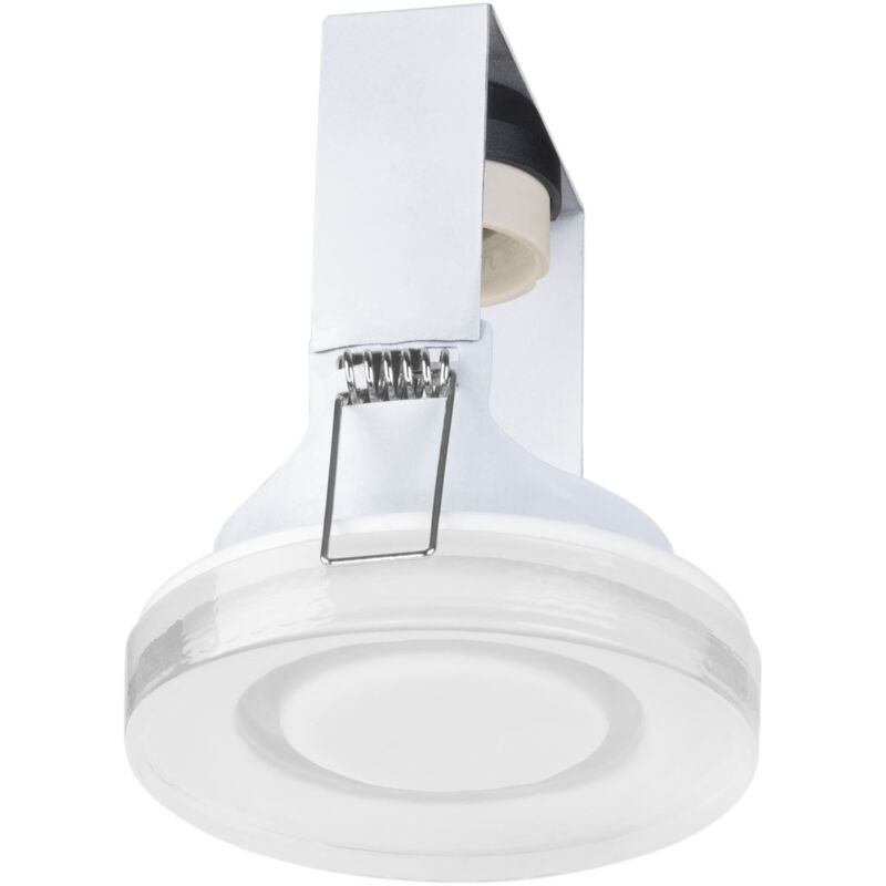 Lab - Downlight Empotrable de Techo de 90mm de Diámetro para Bombilla GU10 en Color Blanco con Difusor de Cristal