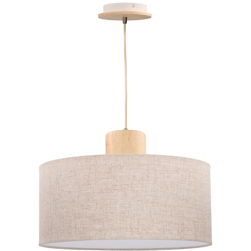 

FORLIGHT Lampa - Lámpara Colgante De Techo De Estilo Nórdico, Lámpara De Techo De Textil Y - Imitación madera