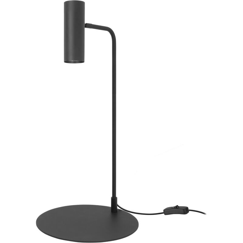 Image of Meds Lampada da tavolo in metallo minimalista nero per lampadina GU10 con testa del desktop orientabile - Forlight