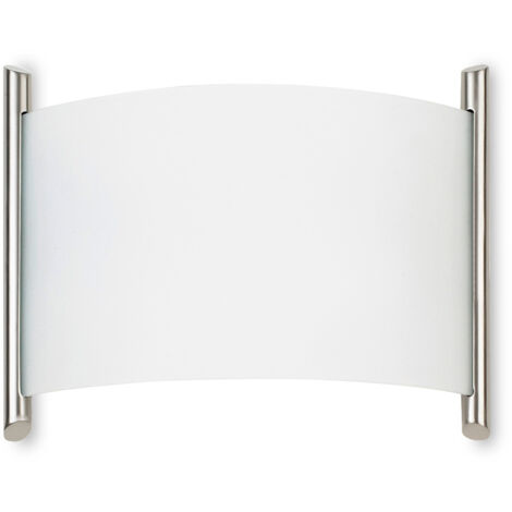Forlight Niza Aplique de Pared de Cristal en Color Blanco de 60W. Luz Auxiliar de Interior para Salón y Dormitorio. Aplique de Estilo Moderno