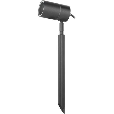 FORLIGHT Pixa - Proyector de Jardín GU10 con Pincho Estaca para Césped con Protección Exterior IP44 Acero Inoxidable Negro