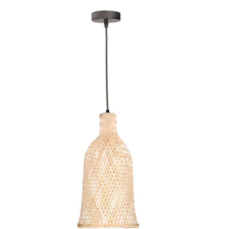 

Riba - Lámpara Colgante De Techo De Ratán Natural - Lámpara De Techo Moderna De E - Negro - Forlight
