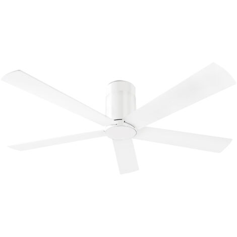 Forlight Rodas - Ventilateur de Plafond avec Lumière LED Diamètre 21.5cm. Structure en Bois. Coloris Blanc