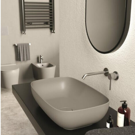 FORM 60x37 Noir mat. sans bonde. sans siphon