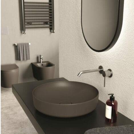 FORM CIRCLE Ø45 Rose clair mat. sans bonde. siphon noir mat